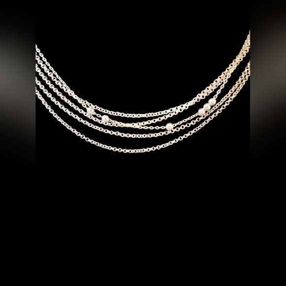Chic Silver Layered Necklace - Picture 2 of 2